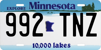 MN license plate 992TNZ