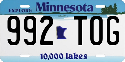 MN license plate 992TOG