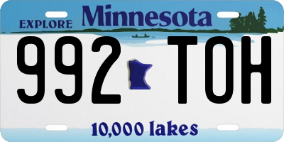 MN license plate 992TOH