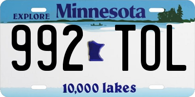 MN license plate 992TOL