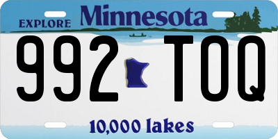 MN license plate 992TOQ