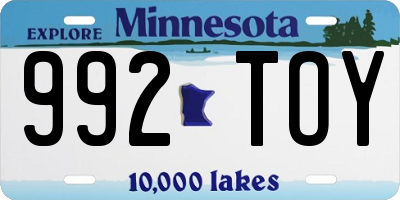 MN license plate 992TOY