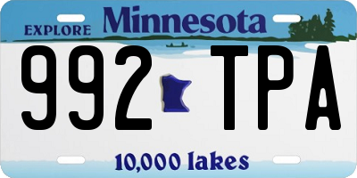 MN license plate 992TPA