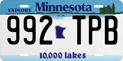MN license plate 992TPB