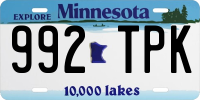 MN license plate 992TPK