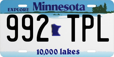 MN license plate 992TPL