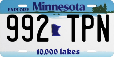 MN license plate 992TPN
