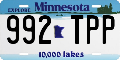 MN license plate 992TPP