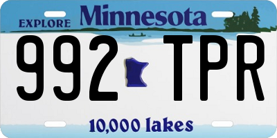 MN license plate 992TPR