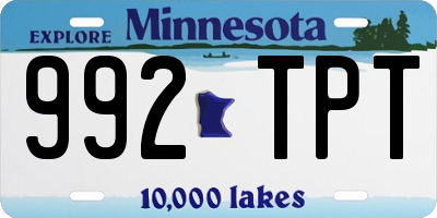 MN license plate 992TPT