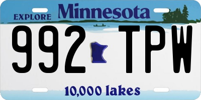 MN license plate 992TPW