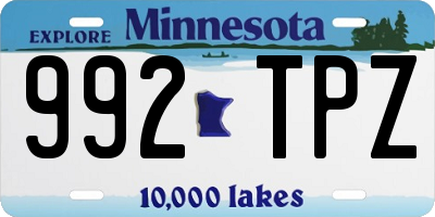 MN license plate 992TPZ