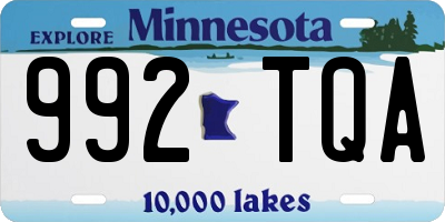 MN license plate 992TQA