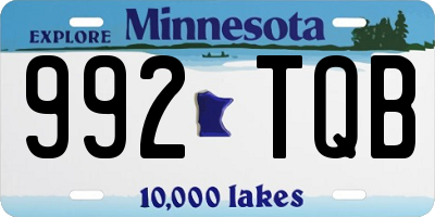 MN license plate 992TQB