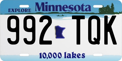 MN license plate 992TQK