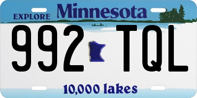 MN license plate 992TQL