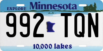 MN license plate 992TQN