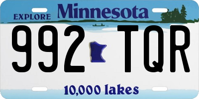 MN license plate 992TQR