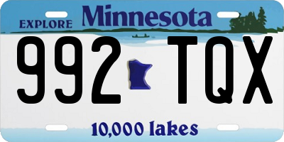 MN license plate 992TQX