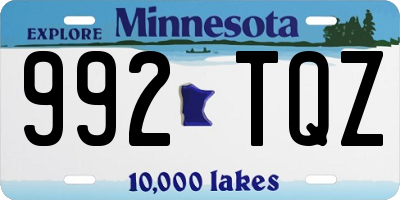 MN license plate 992TQZ