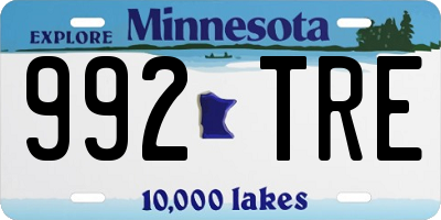 MN license plate 992TRE