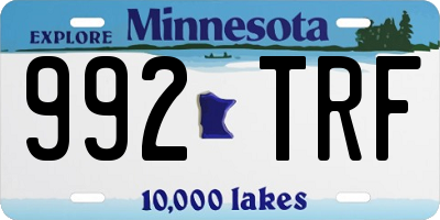 MN license plate 992TRF