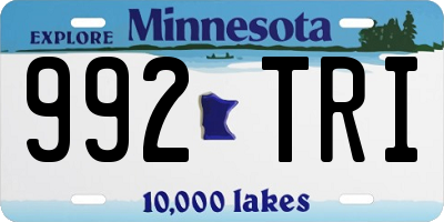 MN license plate 992TRI