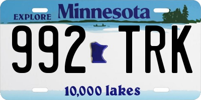 MN license plate 992TRK