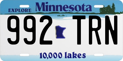 MN license plate 992TRN