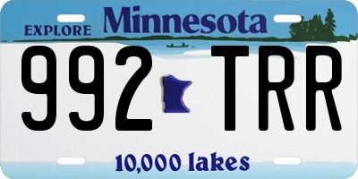 MN license plate 992TRR