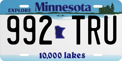 MN license plate 992TRU