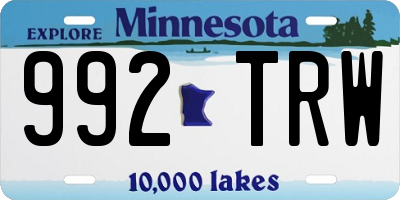 MN license plate 992TRW