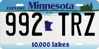 MN license plate 992TRZ