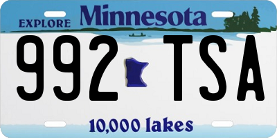 MN license plate 992TSA