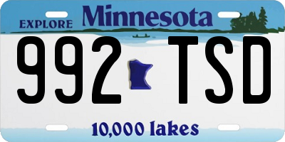 MN license plate 992TSD