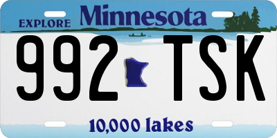MN license plate 992TSK