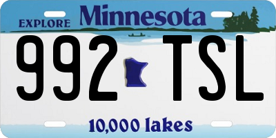 MN license plate 992TSL