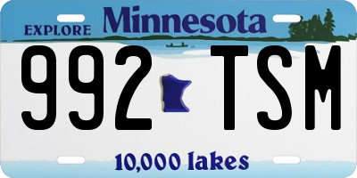 MN license plate 992TSM
