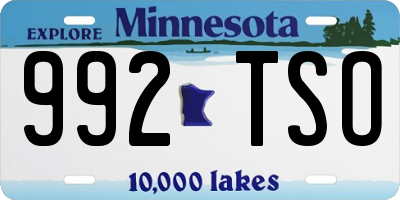 MN license plate 992TSO