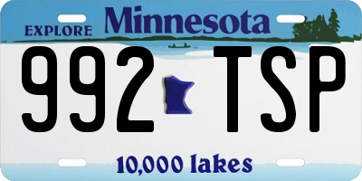 MN license plate 992TSP