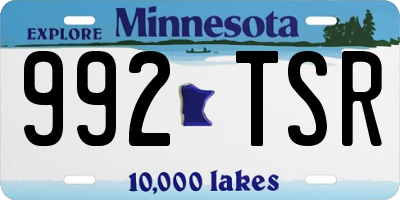 MN license plate 992TSR