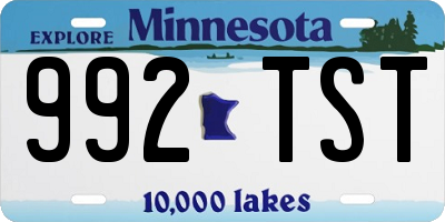 MN license plate 992TST