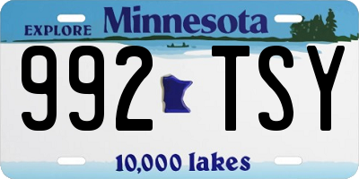 MN license plate 992TSY