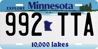 MN license plate 992TTA