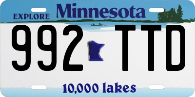 MN license plate 992TTD