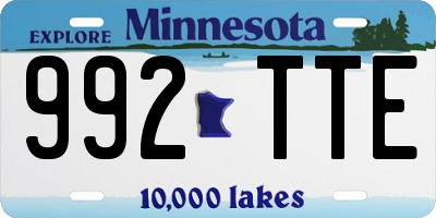 MN license plate 992TTE