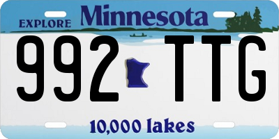 MN license plate 992TTG