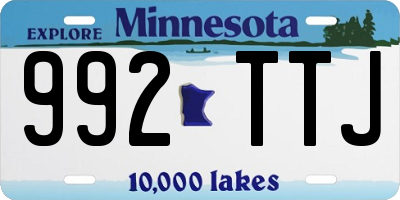 MN license plate 992TTJ