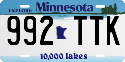 MN license plate 992TTK