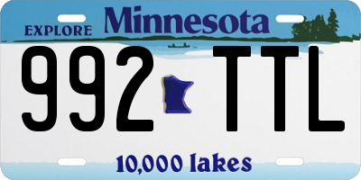 MN license plate 992TTL